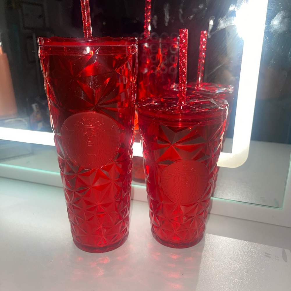 Starbucks Geometric Red Tumbler Duo